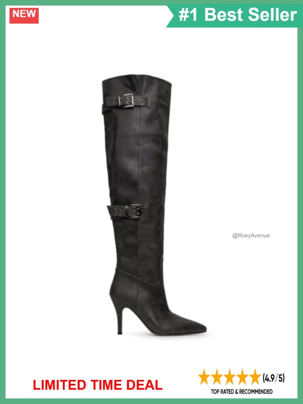 Faux Leather Pointed Toe Thigh High Heeled Boots